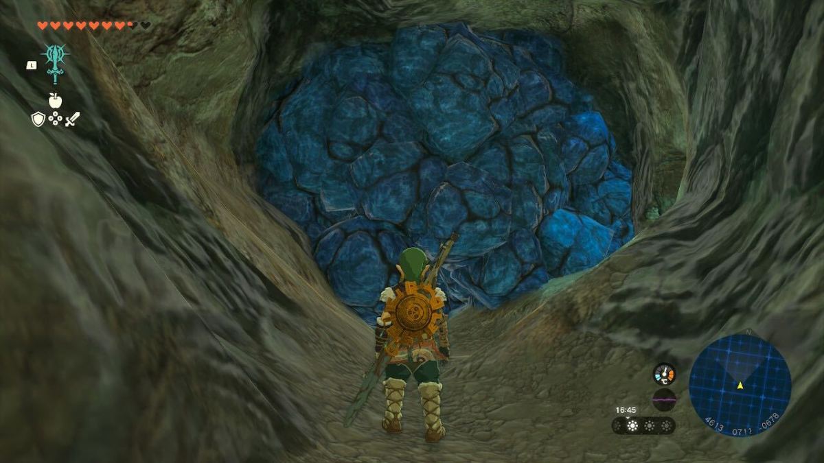 You know you're onto something in Tears of the Kingdom when you find a blue wall. 